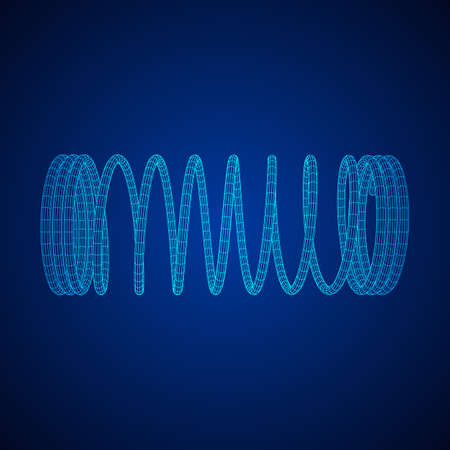 Wireframe helix springのイラスト素材