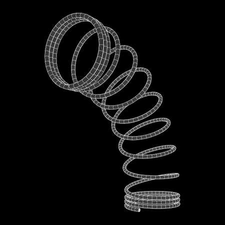 Wireframe helix springのイラスト素材