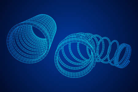Wireframe helix springのイラスト素材