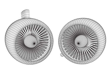 Turbo jet engine vectorのイラスト素材