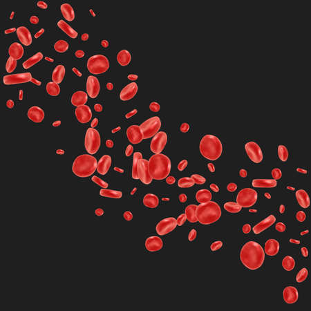 Red blood cell flowing