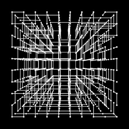 Wireframe Mesh Cube.