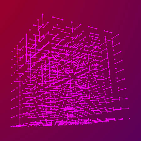 Wireframe Mesh Cube.のイラスト素材