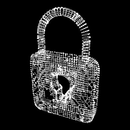 Padlock cyber security conceptのイラスト素材