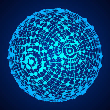Wireframe Mesh Sphere.のイラスト素材