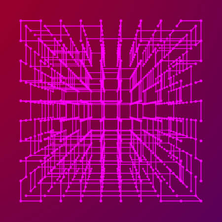 Wireframe Mesh Cube.