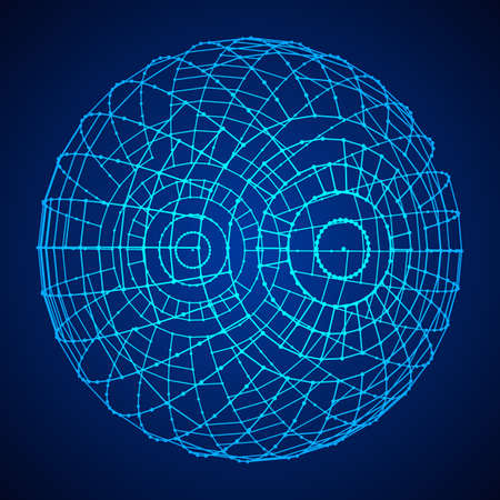 Wireframe Mesh Sphere.のイラスト素材