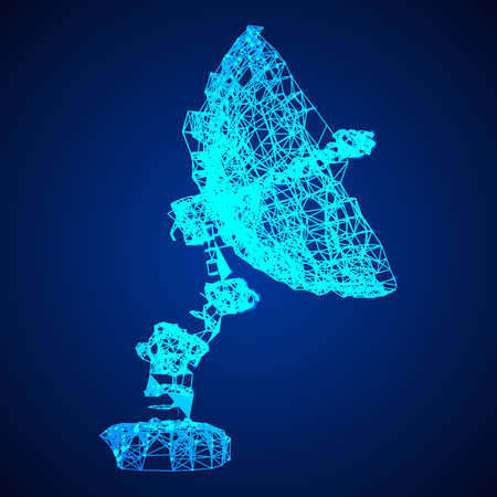 satellite dish wireframe vectorのイラスト素材