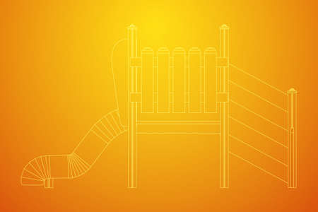 Playground slide wireframe low poly mesh construction. Vector illustrationのイラスト素材