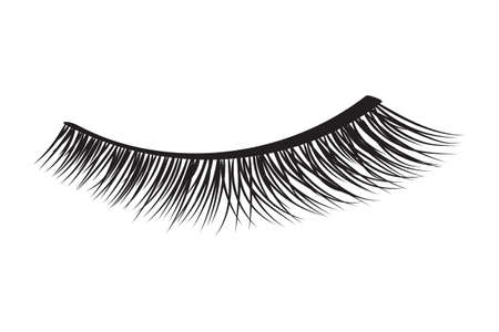 Black false eyelashes. Mascara decorative element vector illustrationのイラスト素材