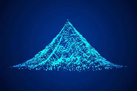 Wireframe terrain vector background. Cyberspace landscape grid technology illustrationのイラスト素材