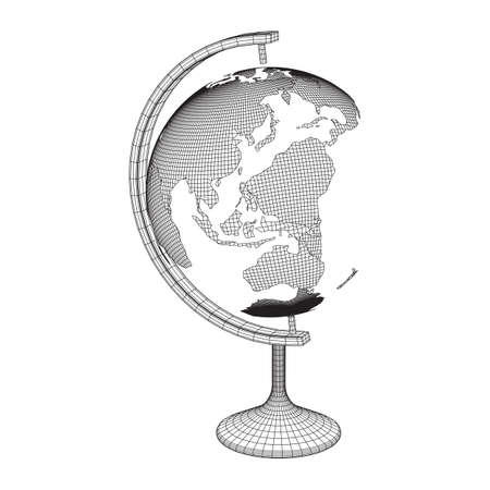 Globus school concept. Wireframe low poly mesh vector illustrationのイラスト素材