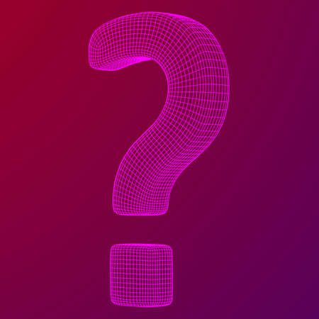 Question mark abstract model line and composition digitally drawn. Wireframe low poly mesh vector illustrationのイラスト素材