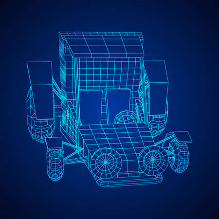 Off road dune buggy car. Terrain vehicle. Outdoor car racing, extreme sport oncept. Wireframe low...