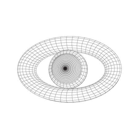 Abstract polygonal human eye sign. Digital vision, security technology and surveillance concept....