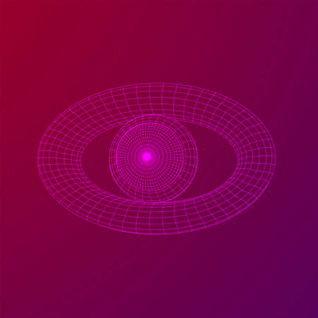Abstract polygonal human eye sign. Digital vision, security technology and surveillance concept....