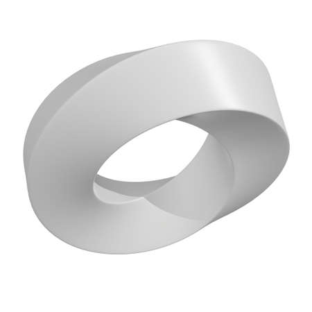 Mobius strip ring sacred geometry. Spatial figure with upturned surfaces. Optical illusion with dual...