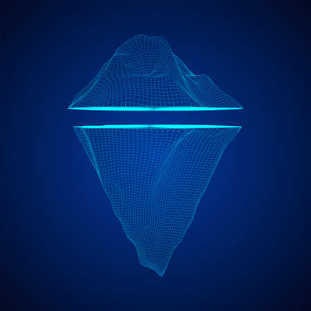 Iceberg abstract modern business background with lines. Wireframe low poly mesh vector illustration