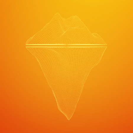 Iceberg abstract modern business background with lines. Wireframe low poly mesh vector illustration