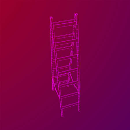 Step ladder. Wireframe low poly mesh vector illustrationのイラスト素材