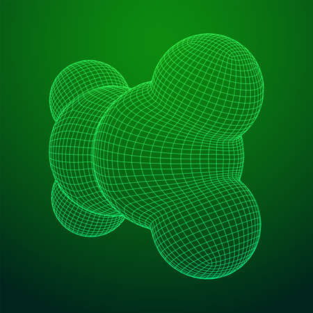 Ethylene ethene molecule. Used in production of polyethylene. Plant hormone. Wireframe low poly mesh vector illustration.のイラスト素材