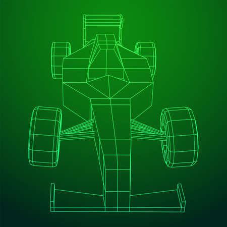 Fast motor sport racing car speed concept. Wireframe low poly mesh vector illustration.のイラスト素材
