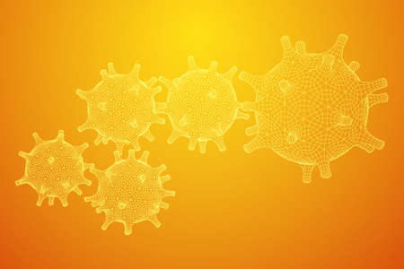 Corona Virus virion of Coronavirus. Covid virus that caused epidemic of pneumonia in China....