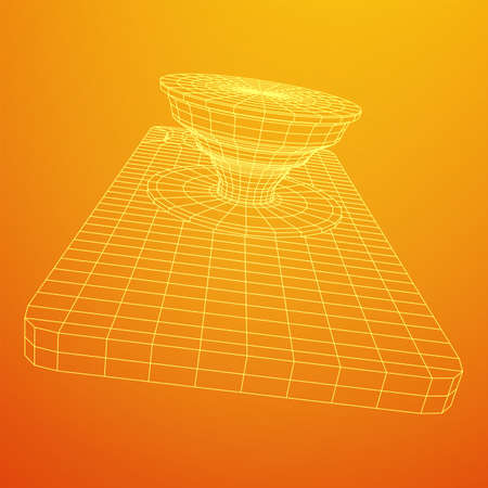 Smarthone Cellphone Pop Socket Holder. Wireframe low poly mesh vector illustration.