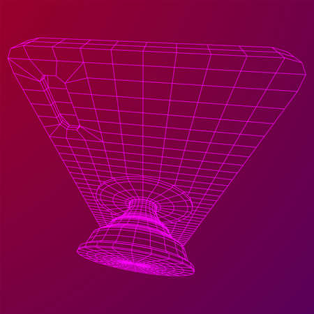 Smartphone Cellphone Pop Socket Holder. Wireframe low poly mesh vector illustration.のイラスト素材