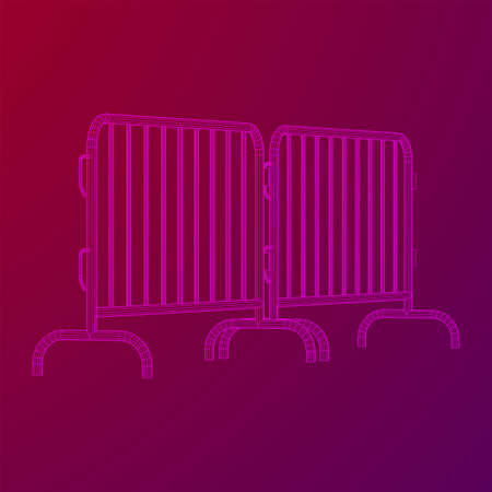 Police riot fence. Wireframe low poly mesh vector illustration.のイラスト素材