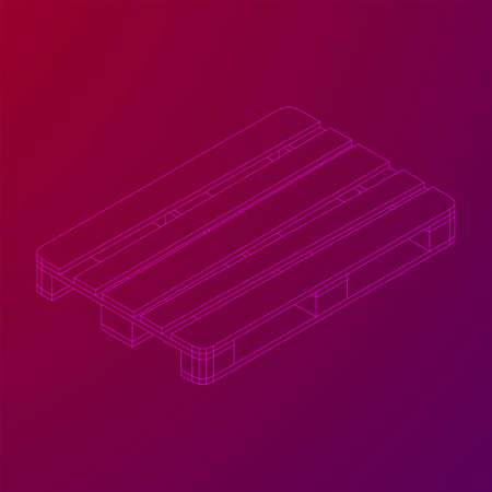 Cargo pallet for warehouse. Logistics shipping concept. Wireframe low poly mesh vector illustration.のイラスト素材