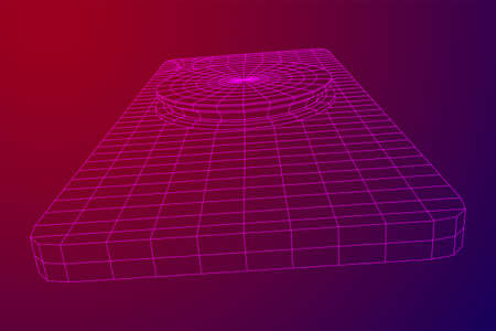 Smartphone Cellphone Pop Socket Holder. Wireframe low poly mesh vector illustration.のイラスト素材