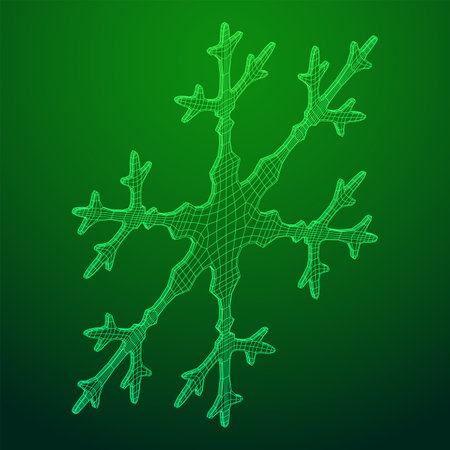 Snowflake winter Christmas falling snow Wireframe low poly mesh vector illustrationのイラスト素材