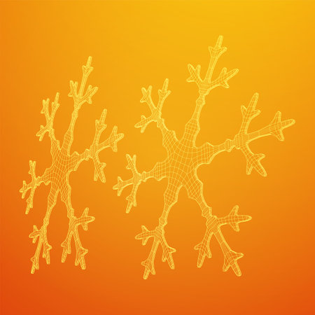 Snowflake winter Christmas falling snow Wireframe low poly mesh vector illustrationのイラスト素材