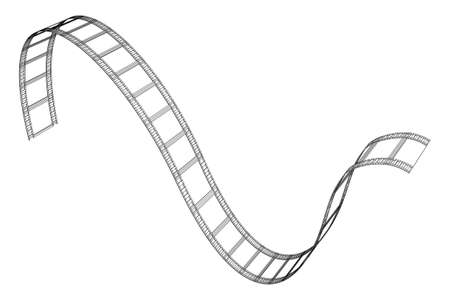 Cinema film strip. Film frame. Old retro cinema strip. Wireframe low poly mesh vector illustration.のイラスト素材