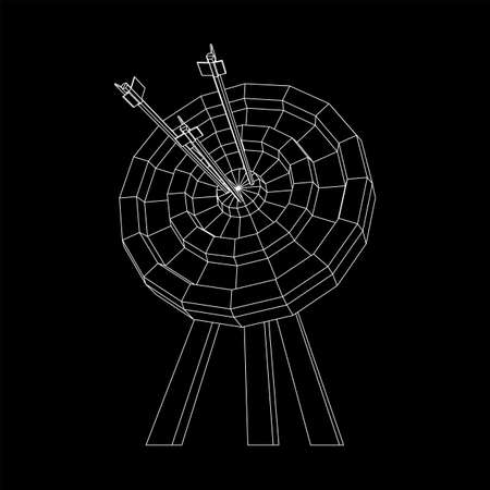 Archery target. Arrows hit round target goal conceptのイラスト素材