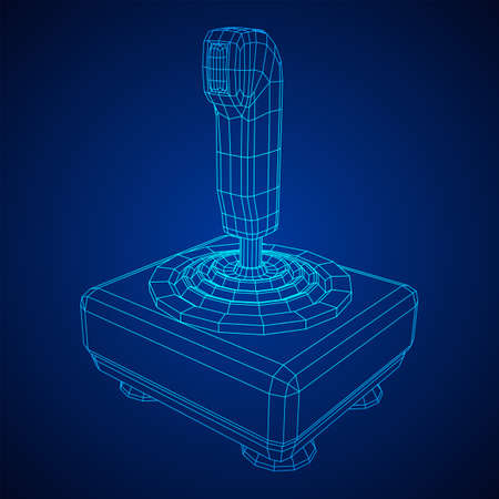 Joystick with buttons. Retro video game controller gamepad