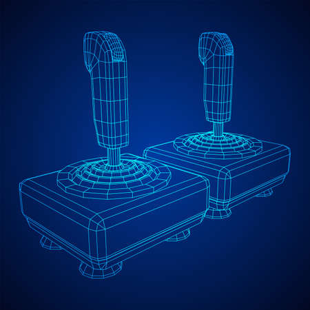 Joystick with buttons. Retro video game controller gamepad