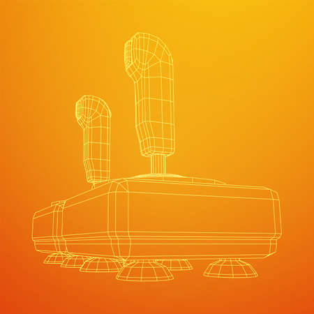 Joystick with buttons. Retro video game controller gamepadのイラスト素材