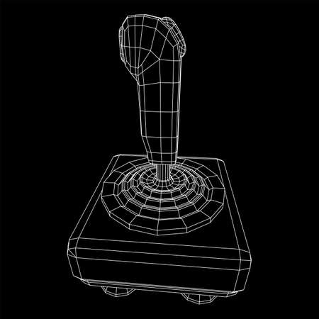 Joystick with buttons. Retro video game controller gamepadのイラスト素材