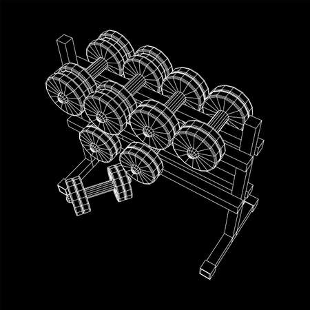 Dumbbells Gym equipment. Bodybuilding, powerlifting, fitness conceptのイラスト素材
