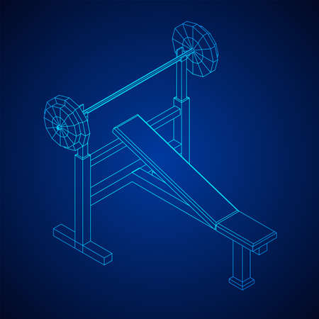 Barbell with weights. Gym equipment. Bodybuilding, powerliftingのイラスト素材