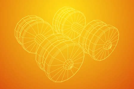 Dumbbells Gym equipment. Bodybuilding, powerlifting, fitness conceptのイラスト素材