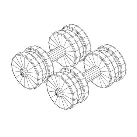 Dumbbells Gym equipment. Bodybuilding, powerlifting, fitness conceptのイラスト素材