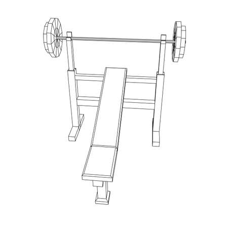 Barbell with weights. Gym equipment. Bodybuilding, powerliftingのイラスト素材