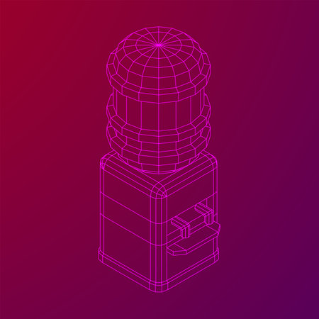 Water cooler with full bottle. Refreshment office conceptのイラスト素材