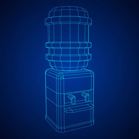 Water cooler with full bottle. Refreshment office conceptのイラスト素材