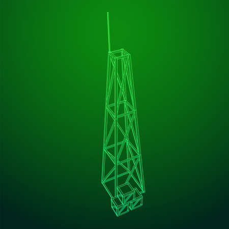 Antenna. Telecommunications transmitter radio tower. Communications conceptのイラスト素材