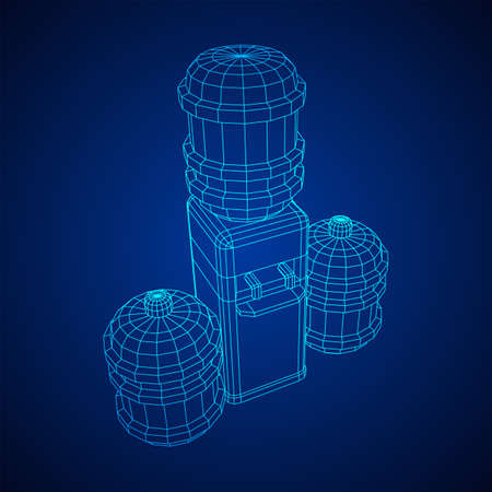 Water cooler with full bottle. Refreshment office conceptのイラスト素材