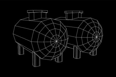 Oil tank for storage of flammable materials and petroleumのイラスト素材